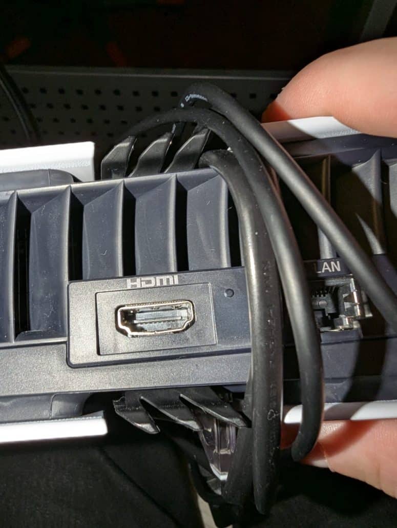 PS5 Pro HDMI port with bent and damaged pins on the console